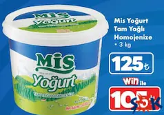 MİS TAM YAĞLI HOMOJENİZE YOĞURT 3 KG